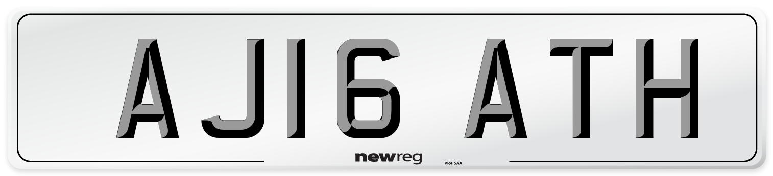 AJ16 ATH Number Plate from New Reg